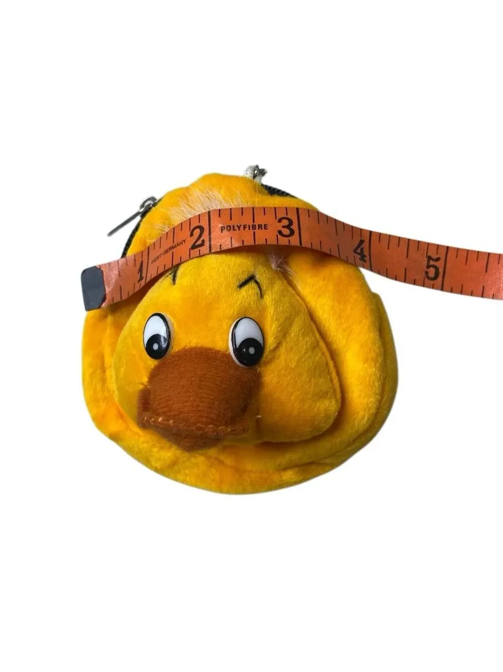 Duck Plush Coin Purse Keychain Cute Kawaii Zipper Change Pouch Yellow Animal Kid